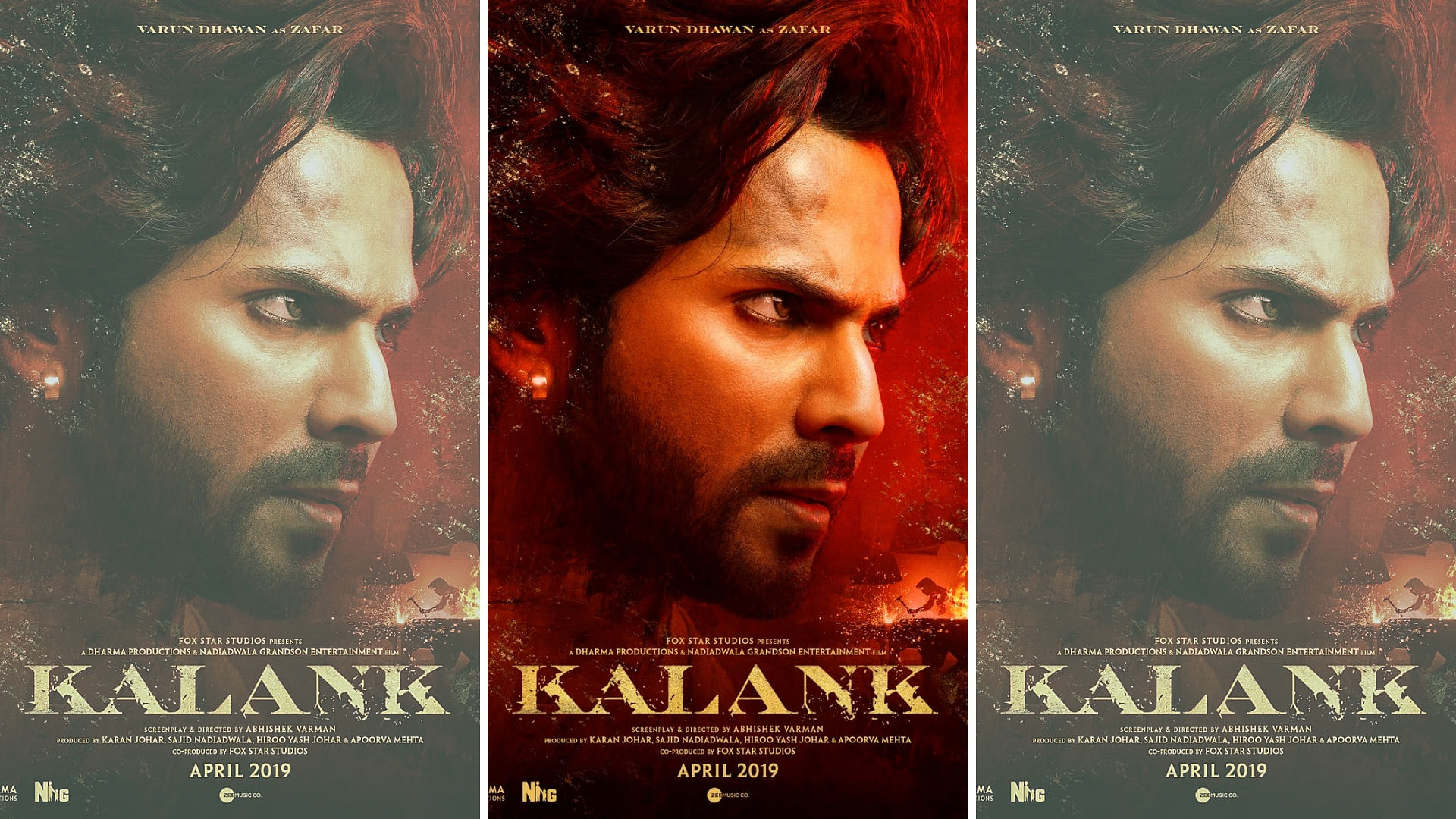 Varun Dhawan in a poster for <i>Kalank</i>.