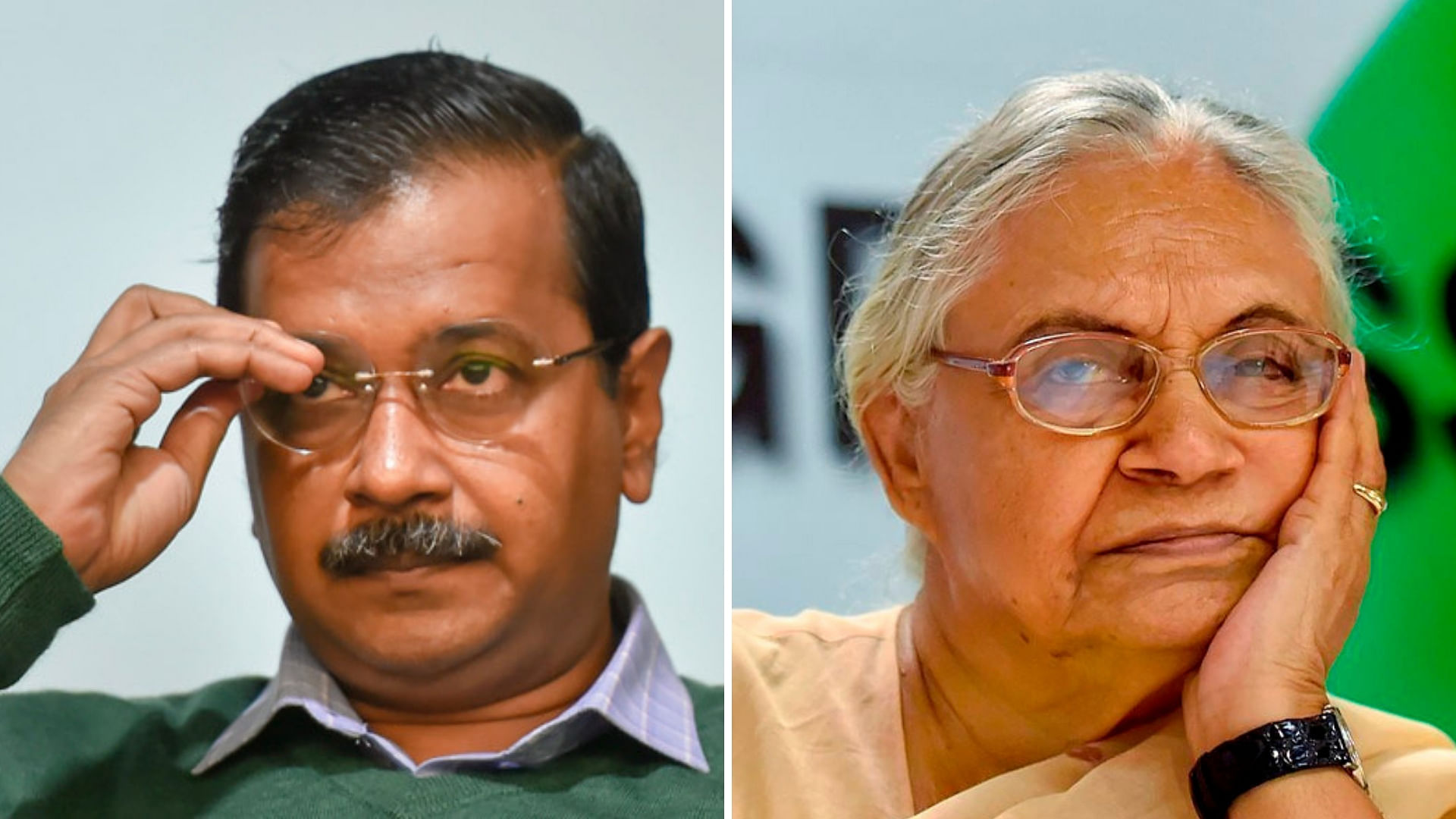 AAP chief Arvind Kejriwal and Congress Chief Sheila Dikshit.