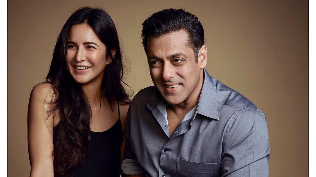 Katrina Kaif and Salman Khan take a picture together.