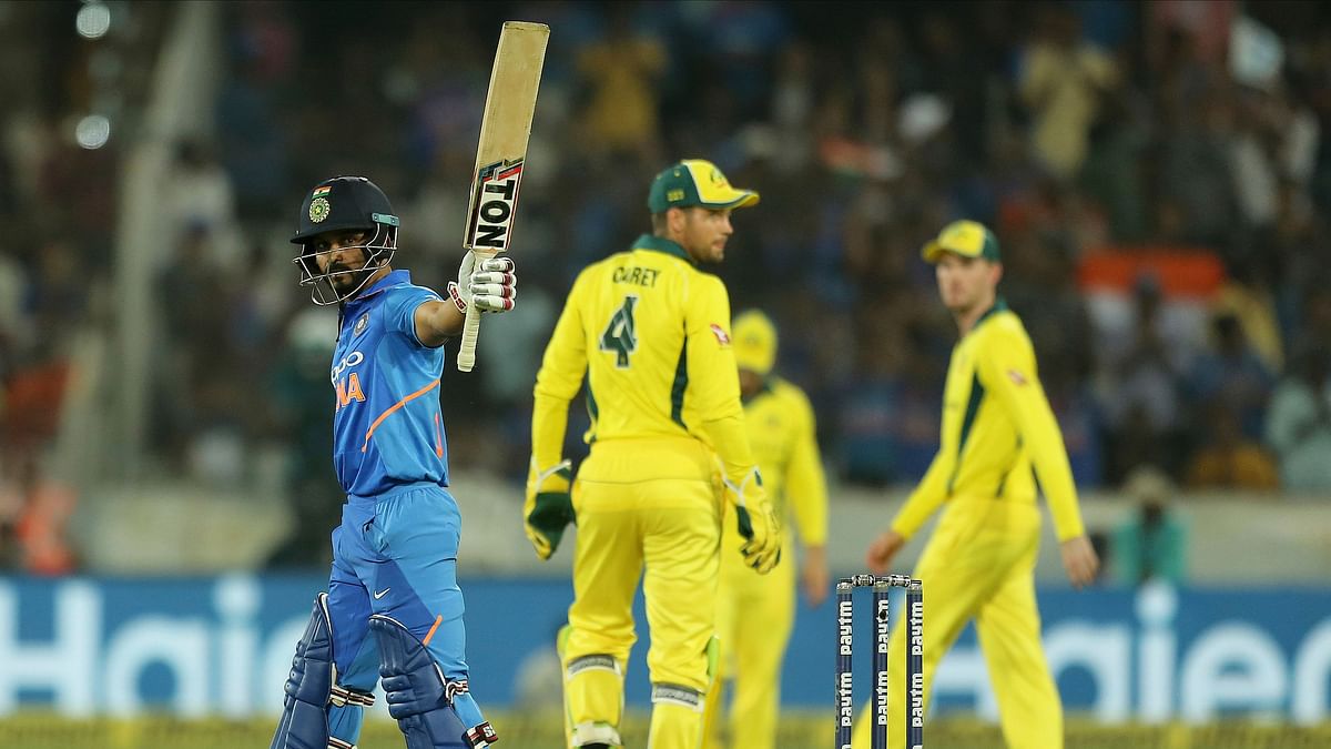 India beat Australia by 6 wickets in the 1st ODI in Hyderbad to take 1-0 lead in the five-match ODI series.