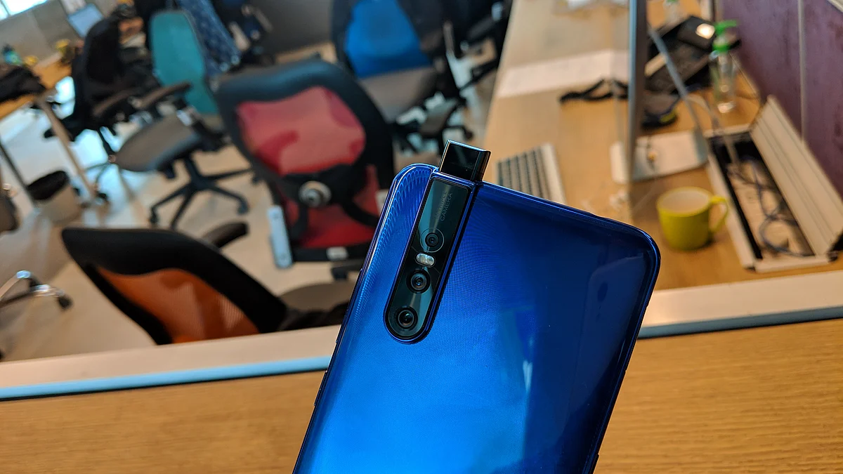 Front camera on the V15 Pro is a pop-up affair.