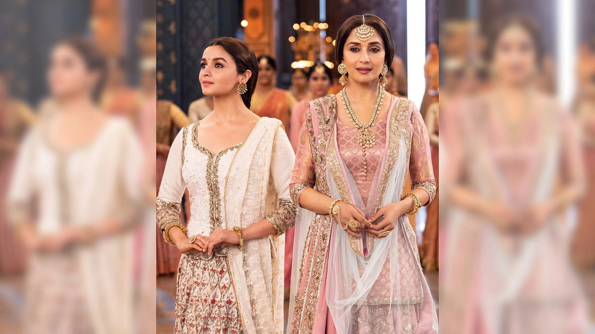 Alia Bhatt and Madhuri Dixit are a picture of elegance in ‘Ghar More Pardesiya’ from <i>Kalank</i>.