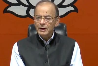 New Delhi: Union Minister and BJP leader Arun Jaitley addresses a press conference, in New Delhi, on March 29, 2019. (Photo: IANS)