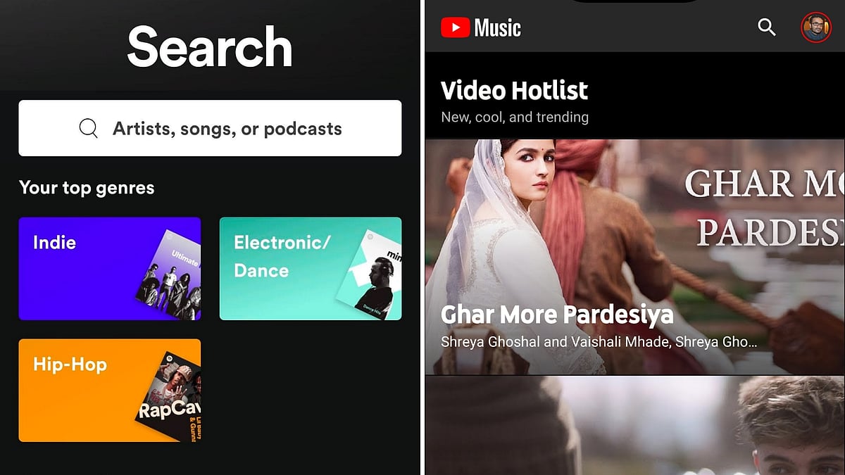 Spotify vs YouTube Music App Streaming India Prices