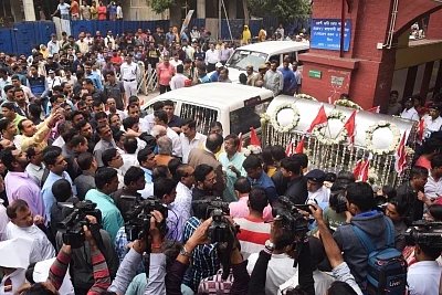 Kolkata: The hearse carrying mortal remains of Matua matriarch Binapani Devi, popular as