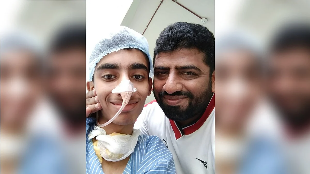 Mohammed seen with his father undergoing treatment.