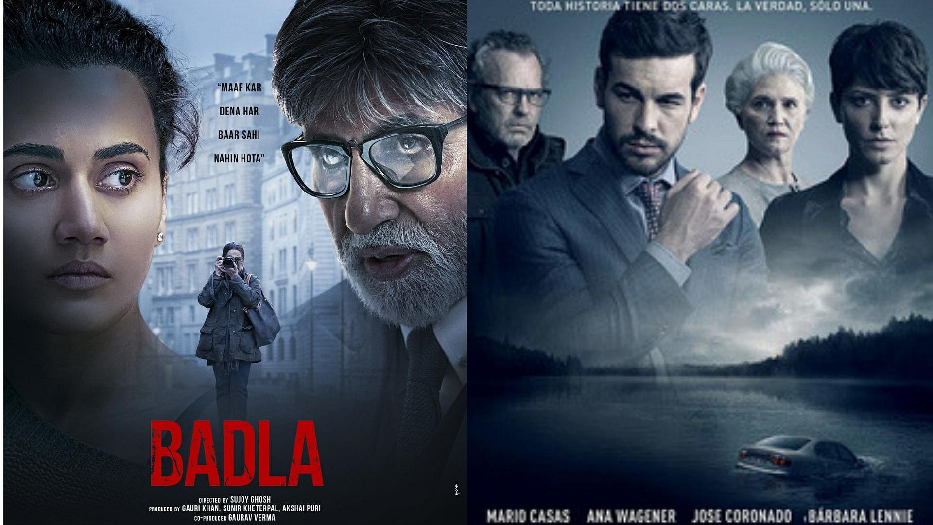 The poster of <i>Badla</i> and <i>The Invisible Guest</i>.