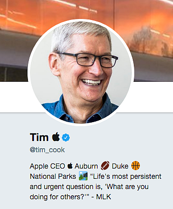Tim Cook Changes Twitter Name After Trump Calls Him ‘Tim Apple’