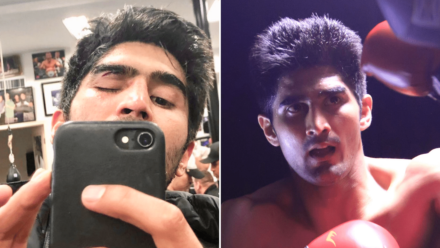 Indian boxing star Vijender Singh injured himself during a sparring session in Los Angeles.