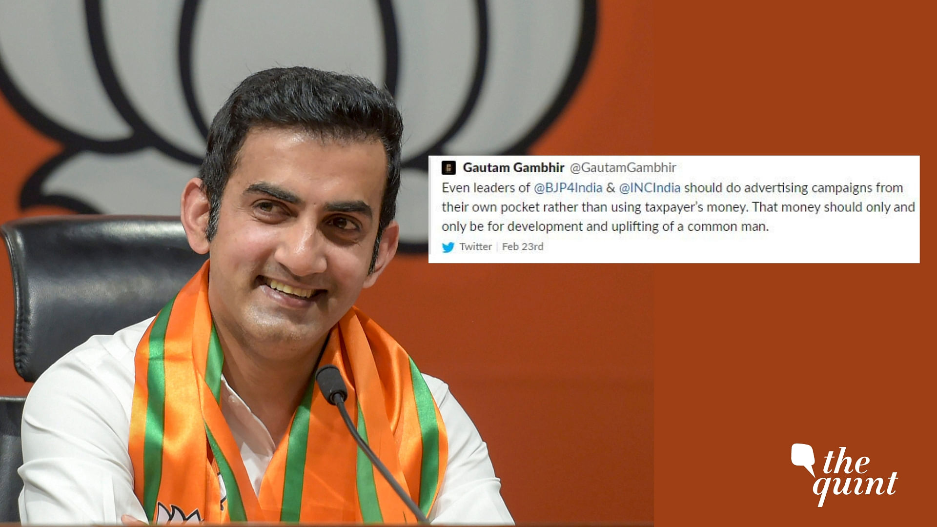 Former cricketer Gautam Gambhir joined the BJP on Friday, 22 March.