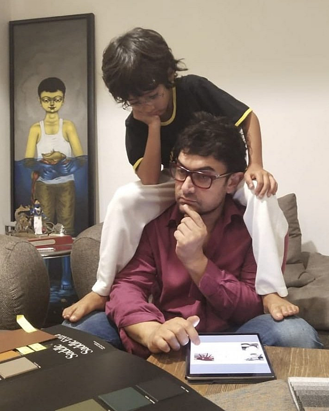 Aamir Khan with son Azad.