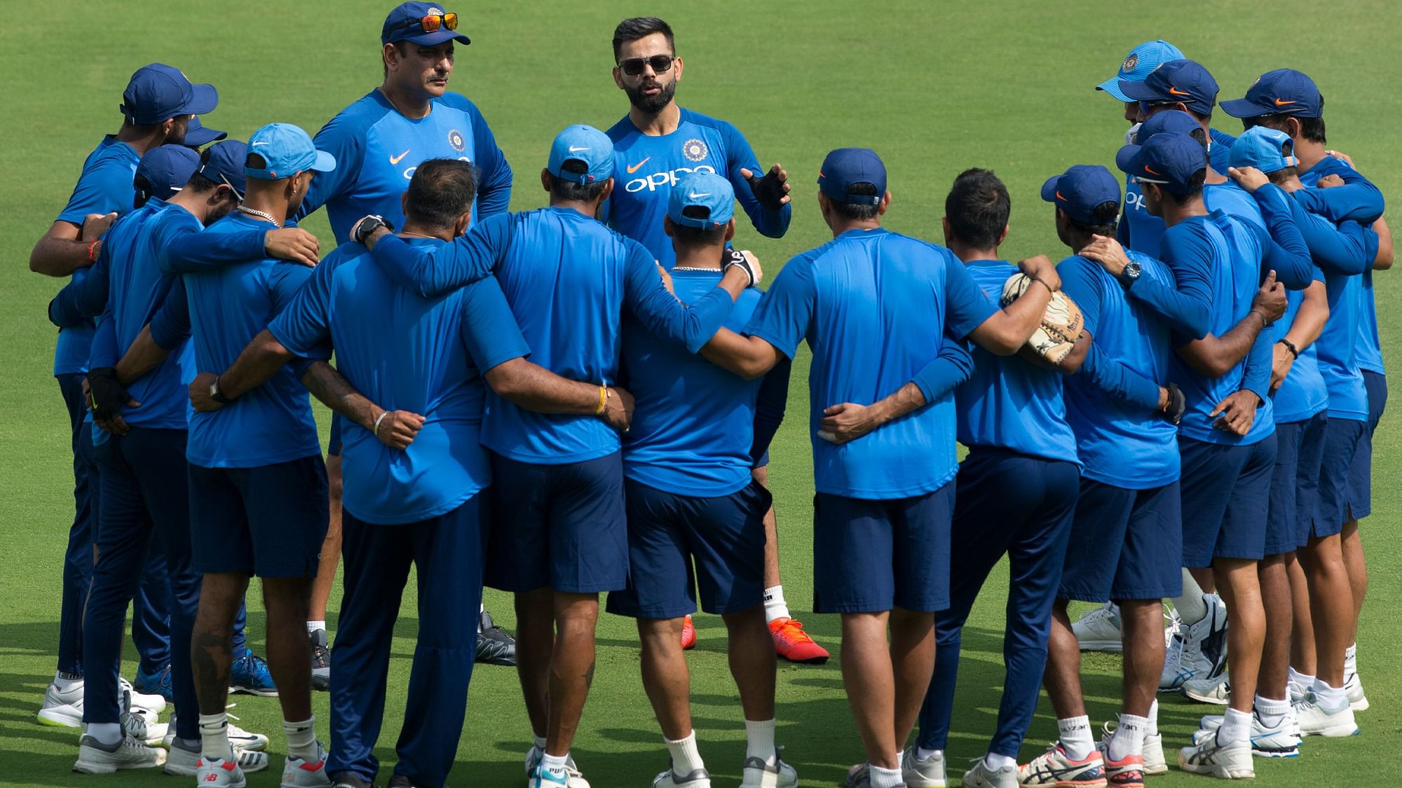 Captain Virat Kohli and coach Ravi Shastri address the Indian cricket team ahead of their five-match ODI series against Australia.