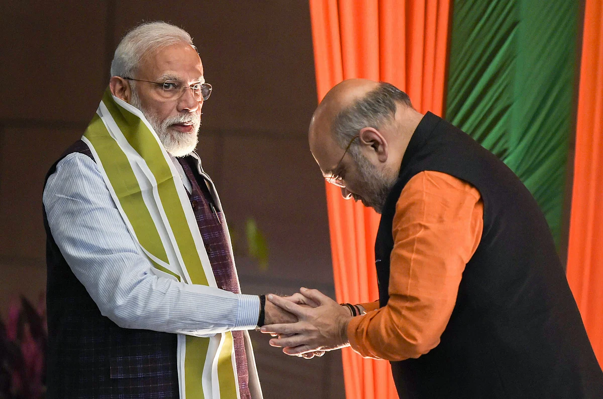 PM Modi with Amit Shah. 