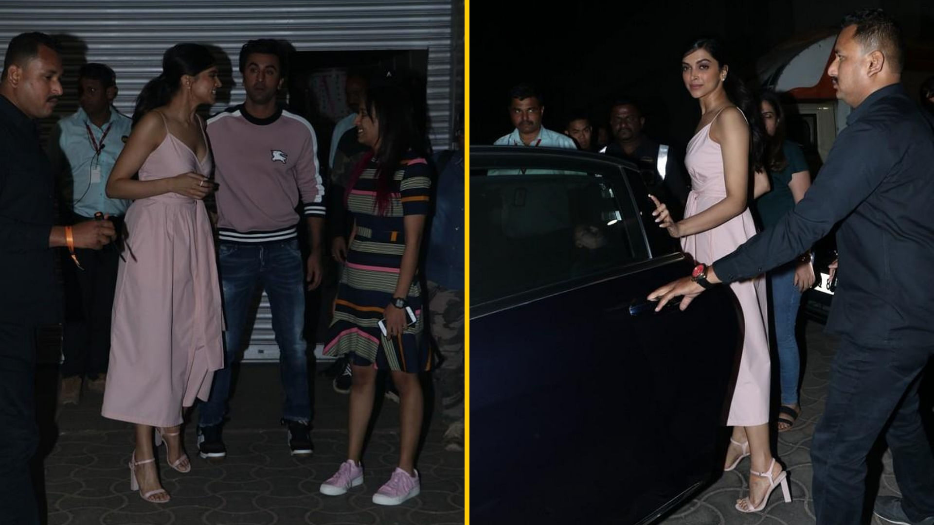 Deepika and Ranbir spotted in the city.