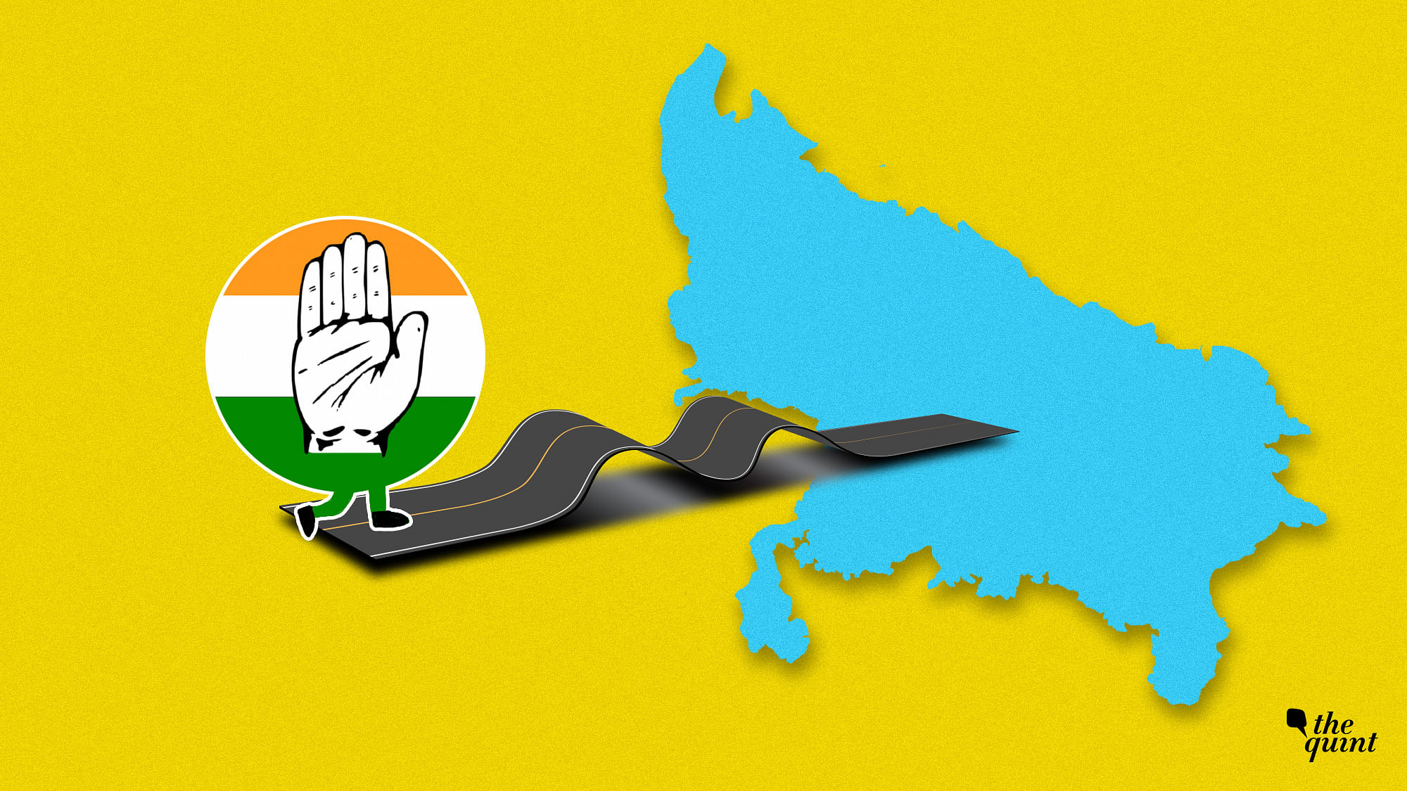 Image of UP map and Congress symbol used for representational purposes.