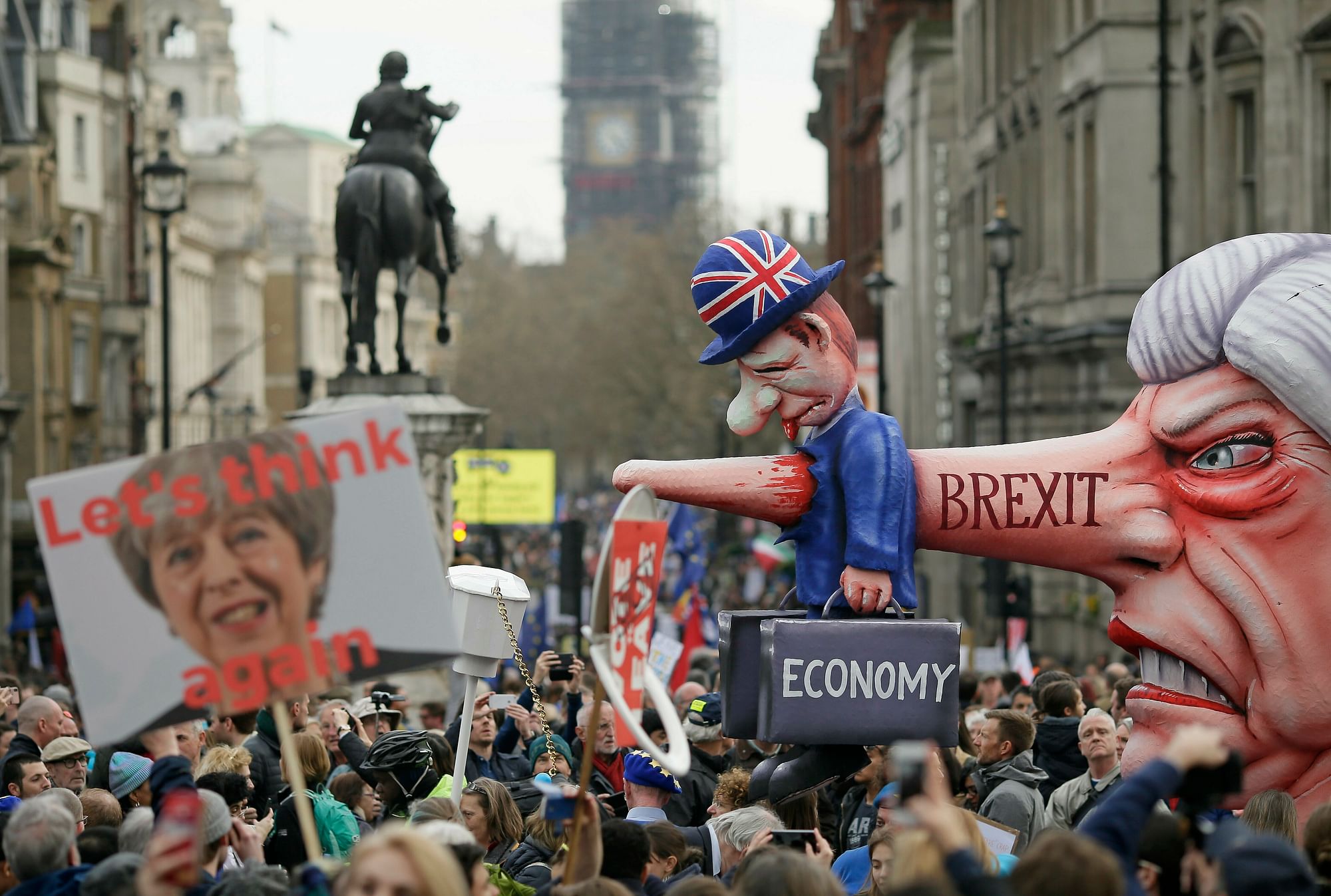 The “People’s Vote March” on Saturday, 23 March, snaked from Park Lane and other locations to converge on the UK Parliament.