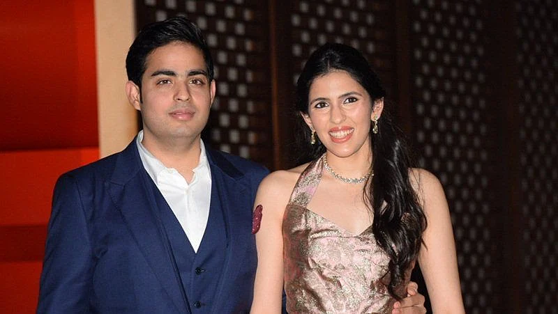 Akash Ambani and fiance Shloka Mehta.
