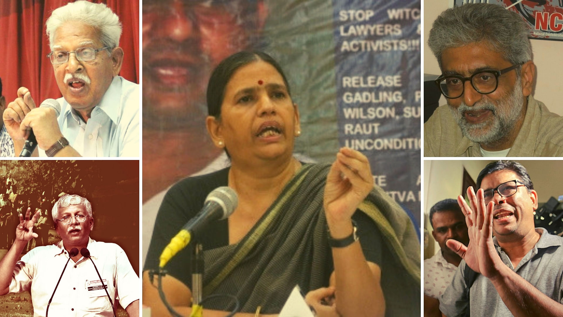 The five activists who were arrested by the Pune police in the Elgar Parishad case in August 2018.