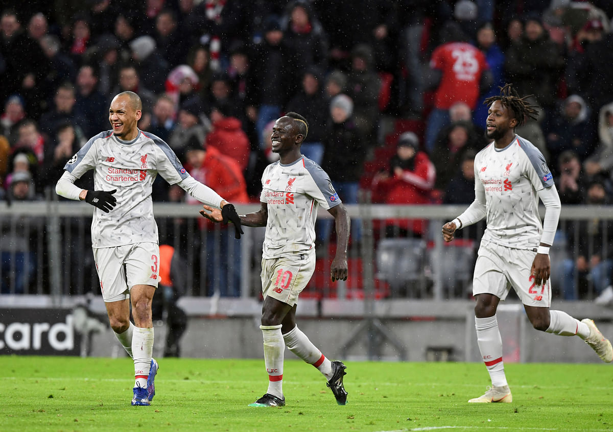 Sadio Mane scored twice to send Liverpool into the Champions League quarterfinals with a 3-1 win at Bayern Munich.