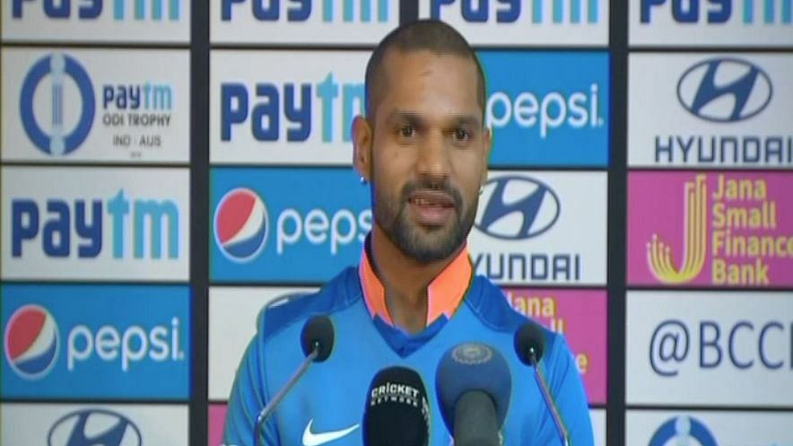Shikhar Dhawan speaks after India’s fourth ODI against Australia.