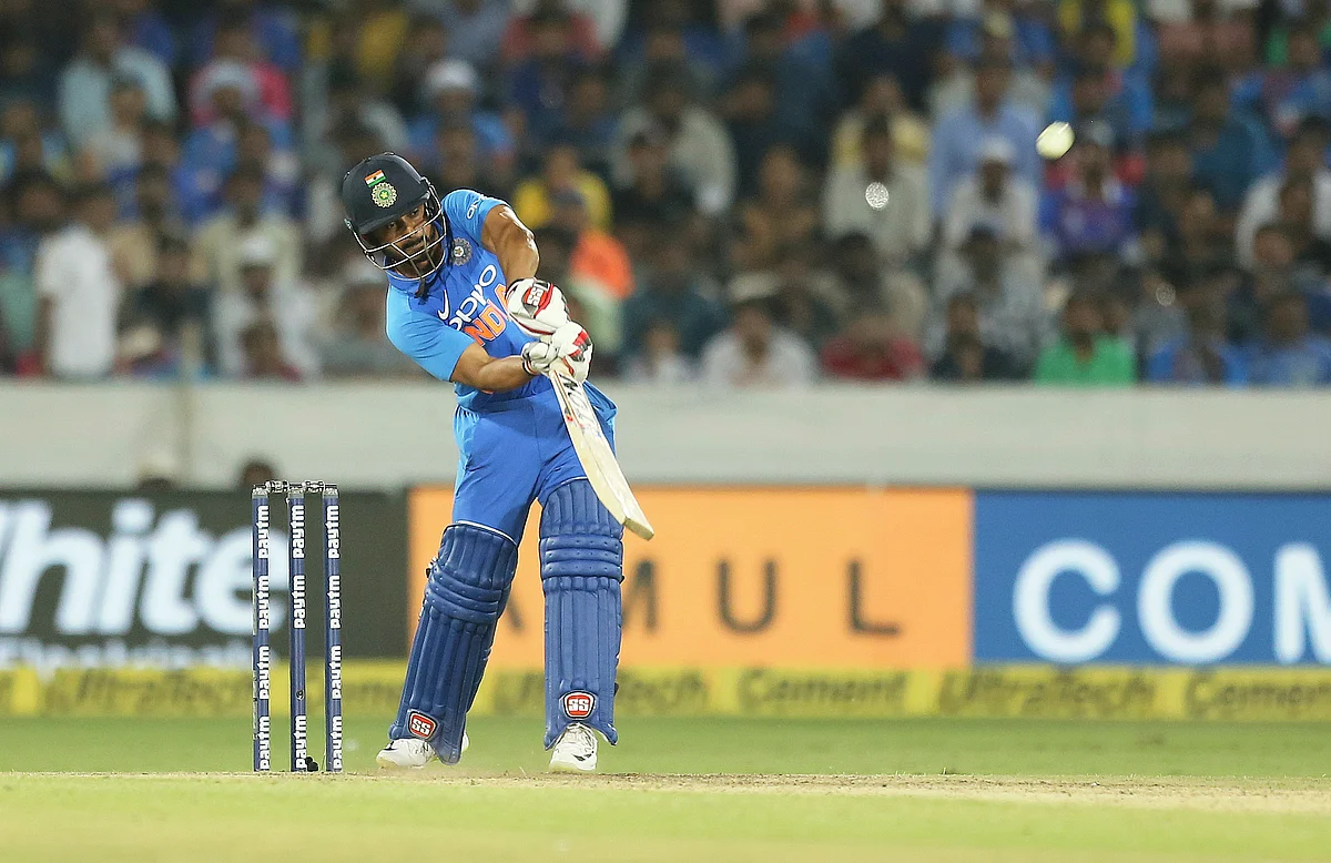 Kedar Jadhav in action during his match-winning 81* in India’s first ODI against Australia at Hyderabad.