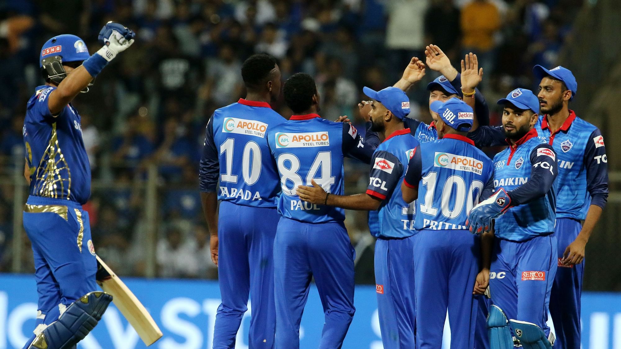 Mumbai Indians were stopped at 176 in 19.2 overs as an injured Jasprit Bumrah failed to turn up with the bat.