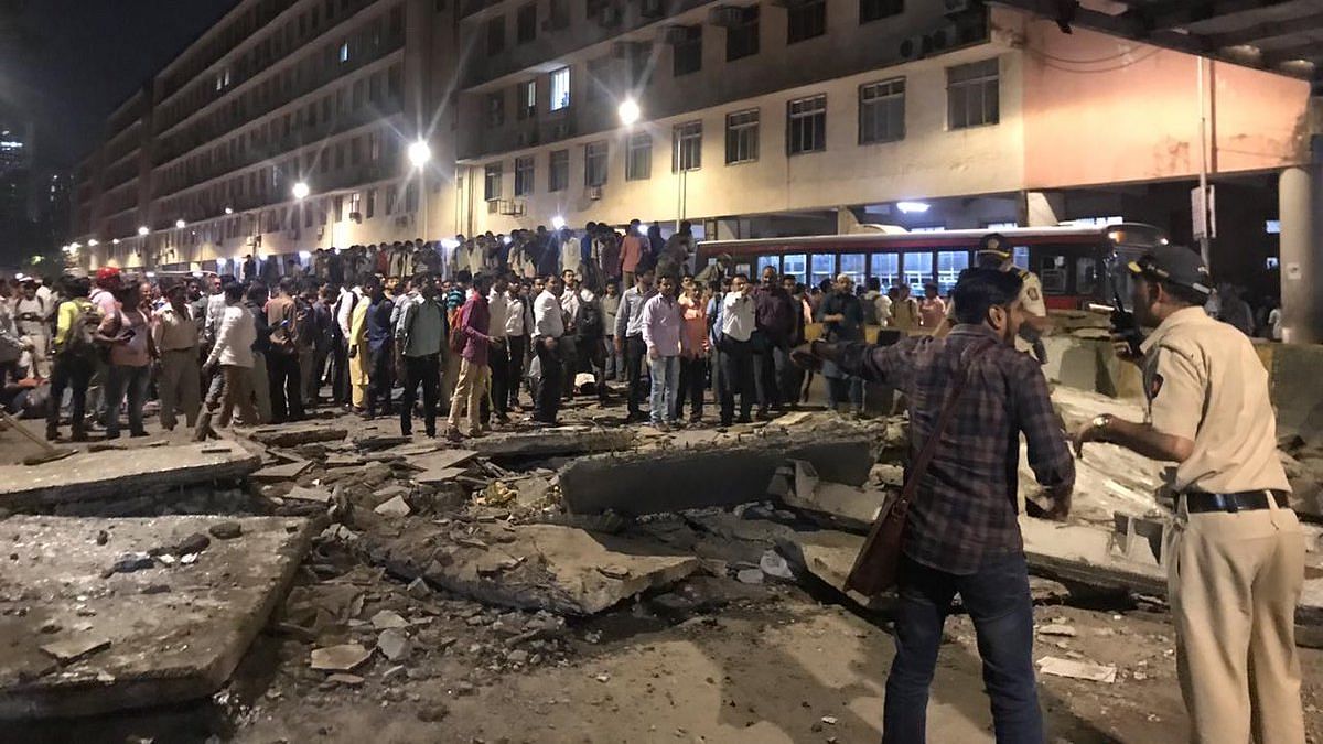 A foot overbridge near the Chhatrapati Shivaji Maharaj Terminus (CSMT) railway station in Mumbai collapsed on Thursday, 14 March.