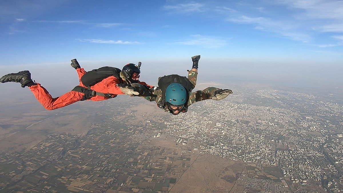 War veteran Major DP Singh successfully completed a skydive on Thursday, 28 March.