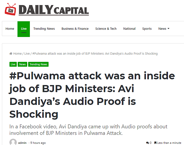 Audio Clip Claiming BJP ‘Planned’ Pulwama Attack is Manufactured