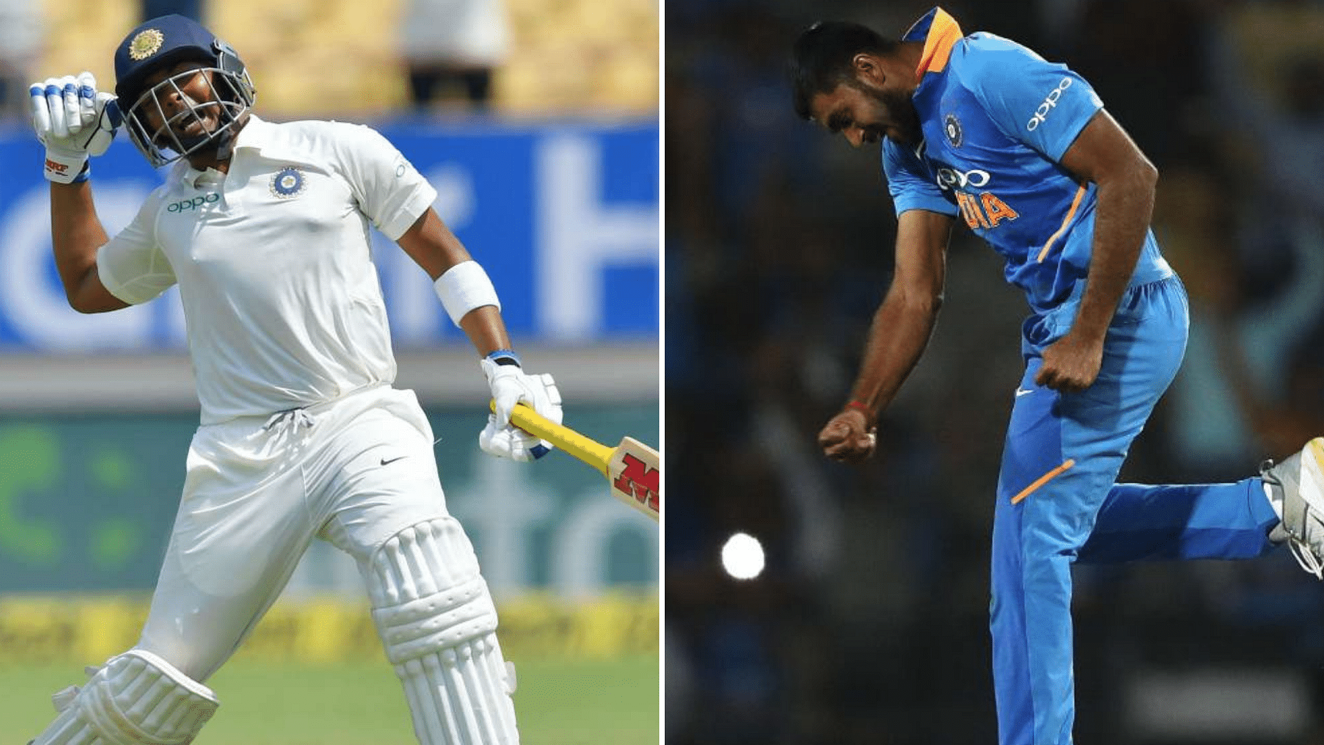 Prithvi Shaw (left) and Vijay Shankar were among the most notable absentees from the BCCI’s list of 25 contracted players for the Indian cricket team for 2018/19.