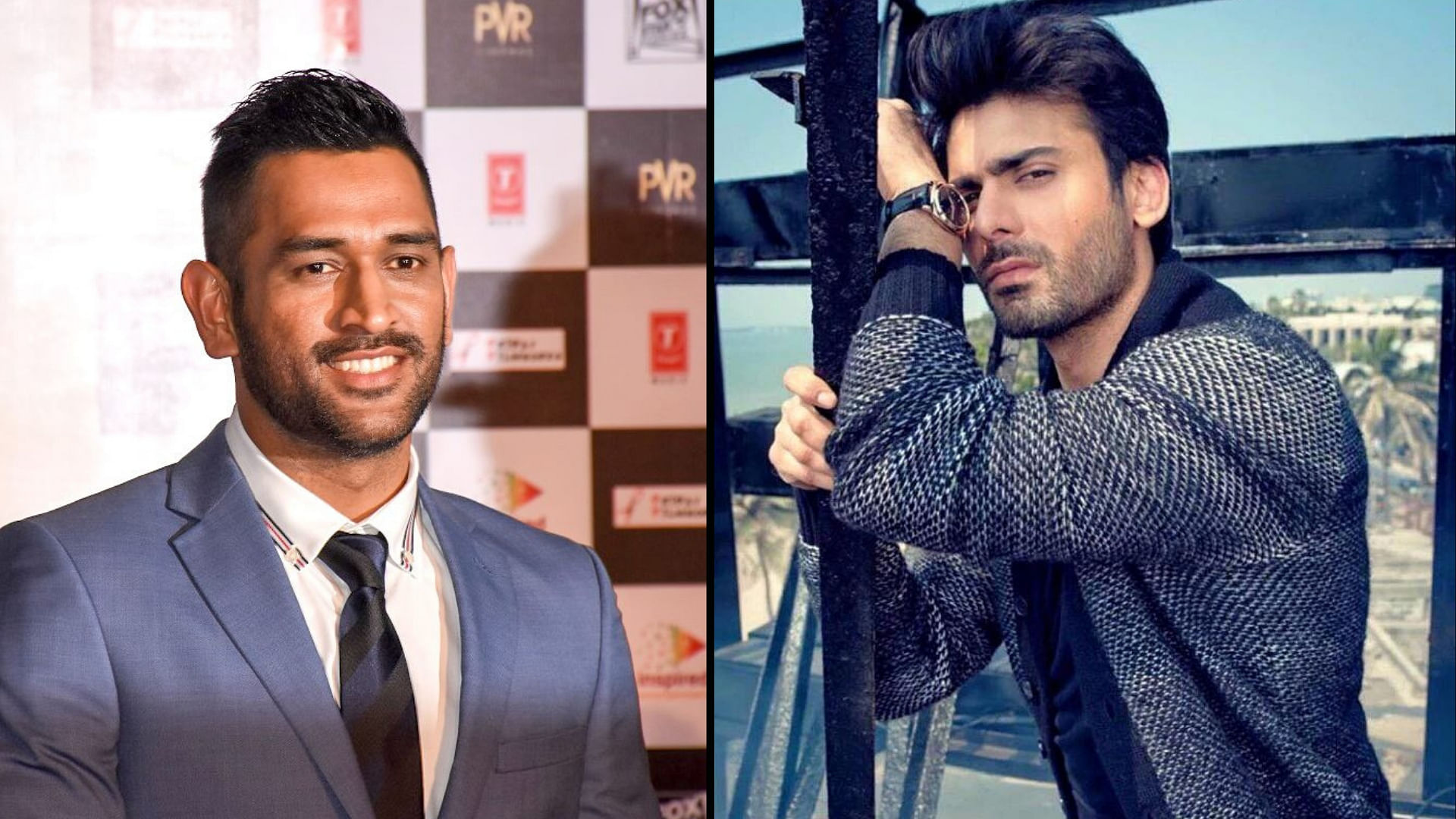 MS Dhoni (left) and Fawad Khan (right).&nbsp;