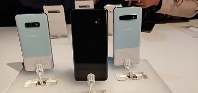 New Delhi: Newly launched Samsung Galaxy S10, S10+ and S10e smartphones in New Delhi, on March 6, 2019. (Photo: IANS)