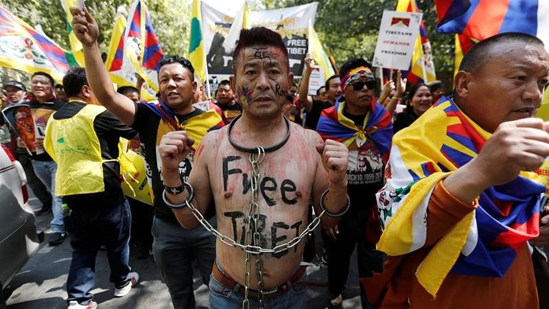 hYouth organisations of Tibetan exiles held marches in Dharamshala, New Delhi and other places in India.