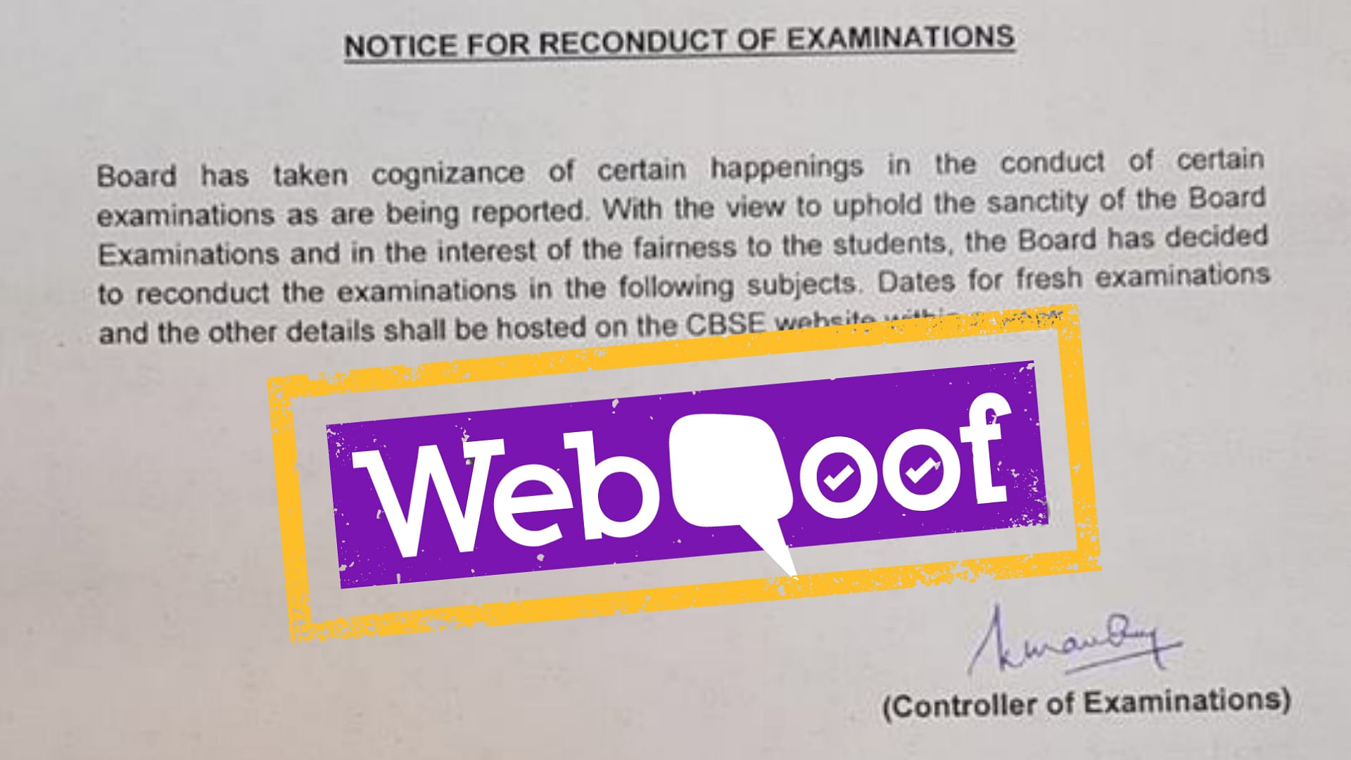 A photoshopped CBSE notice announcing the reconduct of Class 12 Board exams has been doing the rounds on WhatsApp.