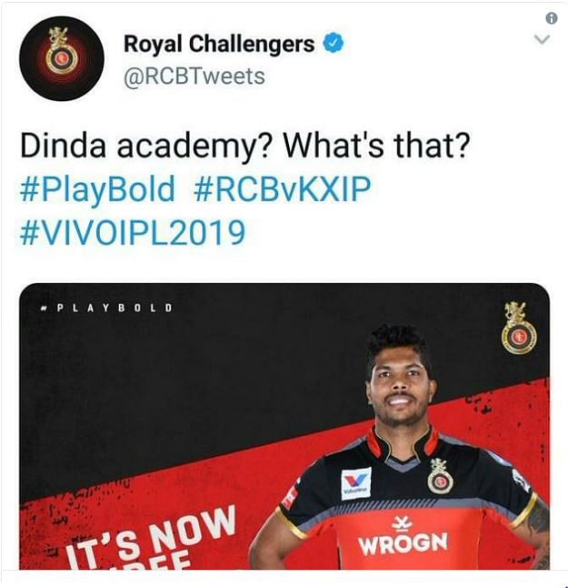 Earlier, RCB took a dig at Dinda and posted Yadav’s photo with the following caption: ‘Dinda Academy? What’s that?’