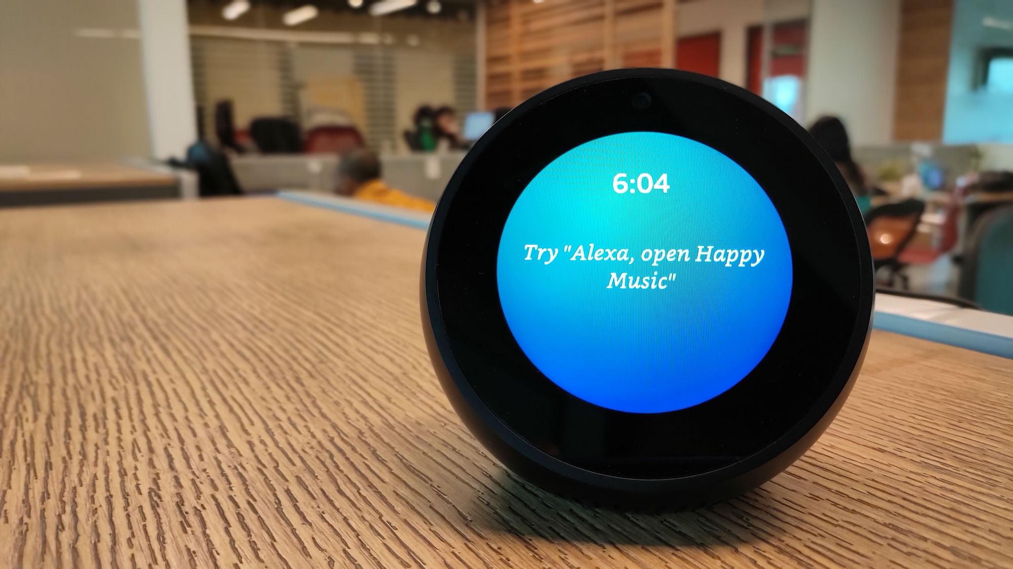 The Amazon Echo Spot is an Alexa-enabled device with a screen.