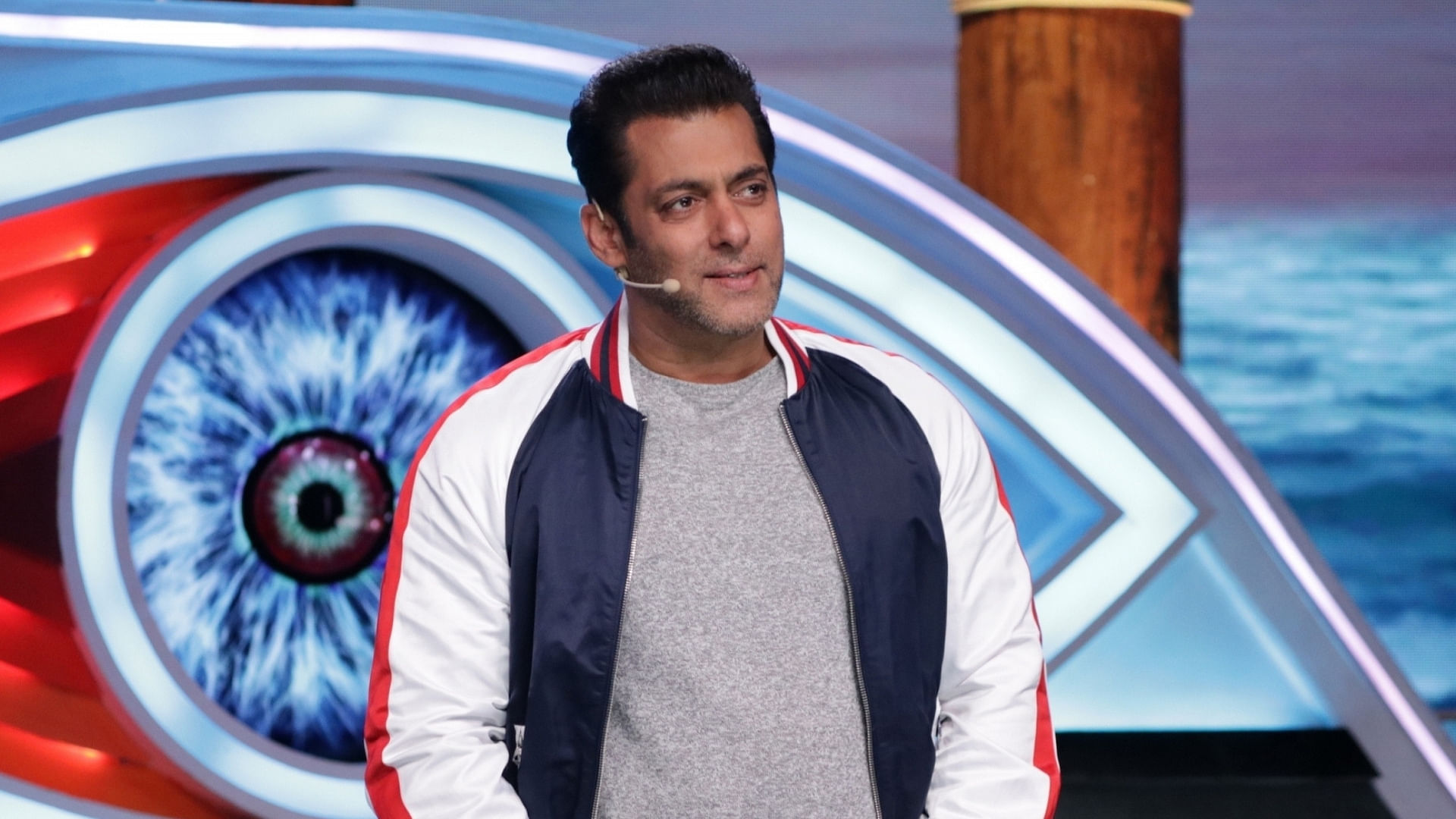 Salman Khan on the sets of <i>Bigg Boss</i>.