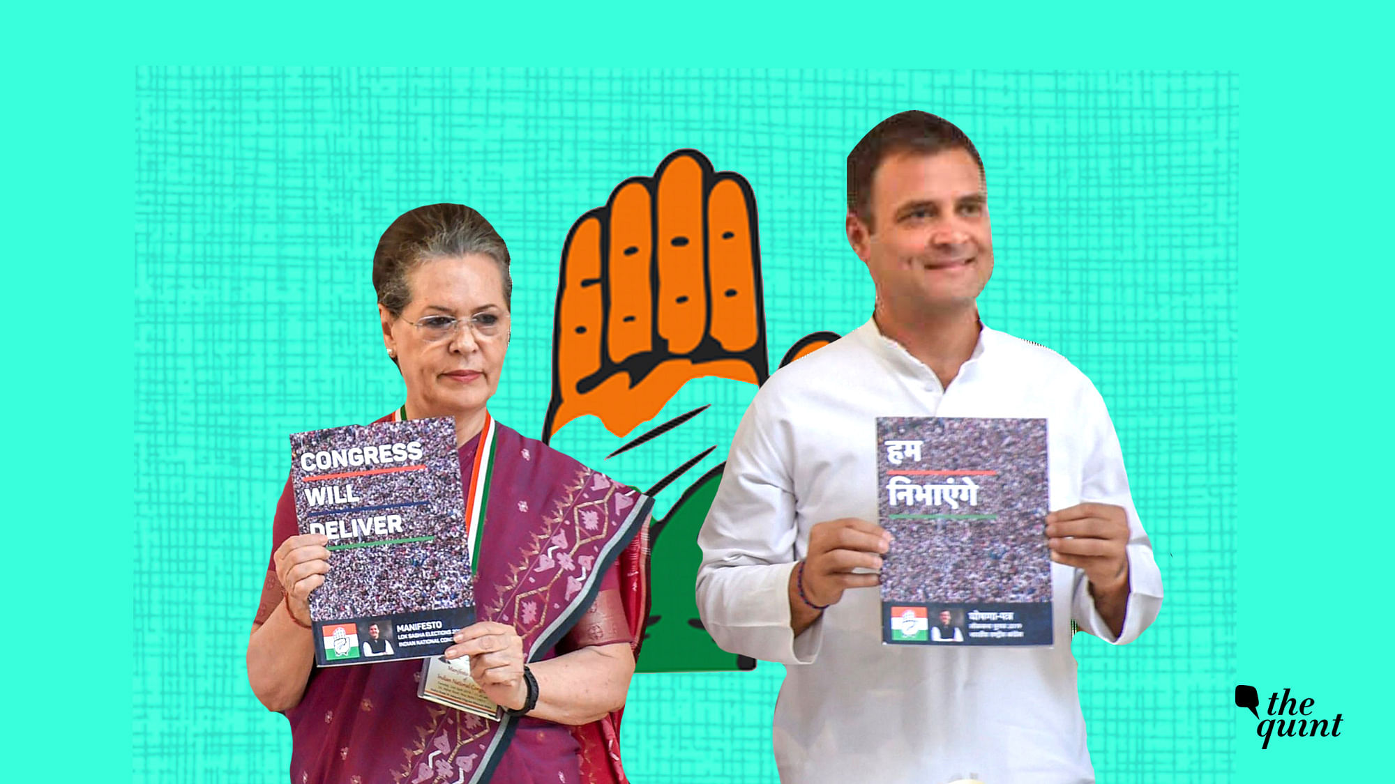 Image of Sonia Gandhi and Rahul Gandhi holding the Congress’ poll manifesto days before 2019 polls, used for representational purposes.