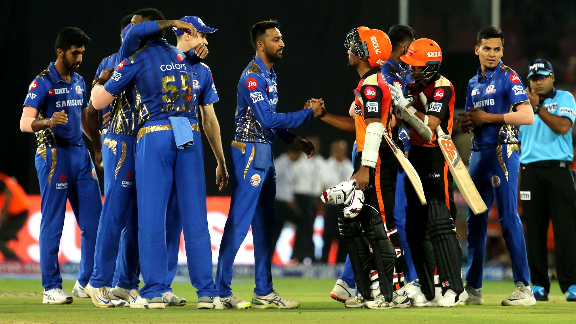 Chasing a paltry total of 137, Sunriser Hyderabad were all-out for 96 as debutant Alzarri Joseph of Mumbai Indians ripped through the Hyderabad batting line-up.