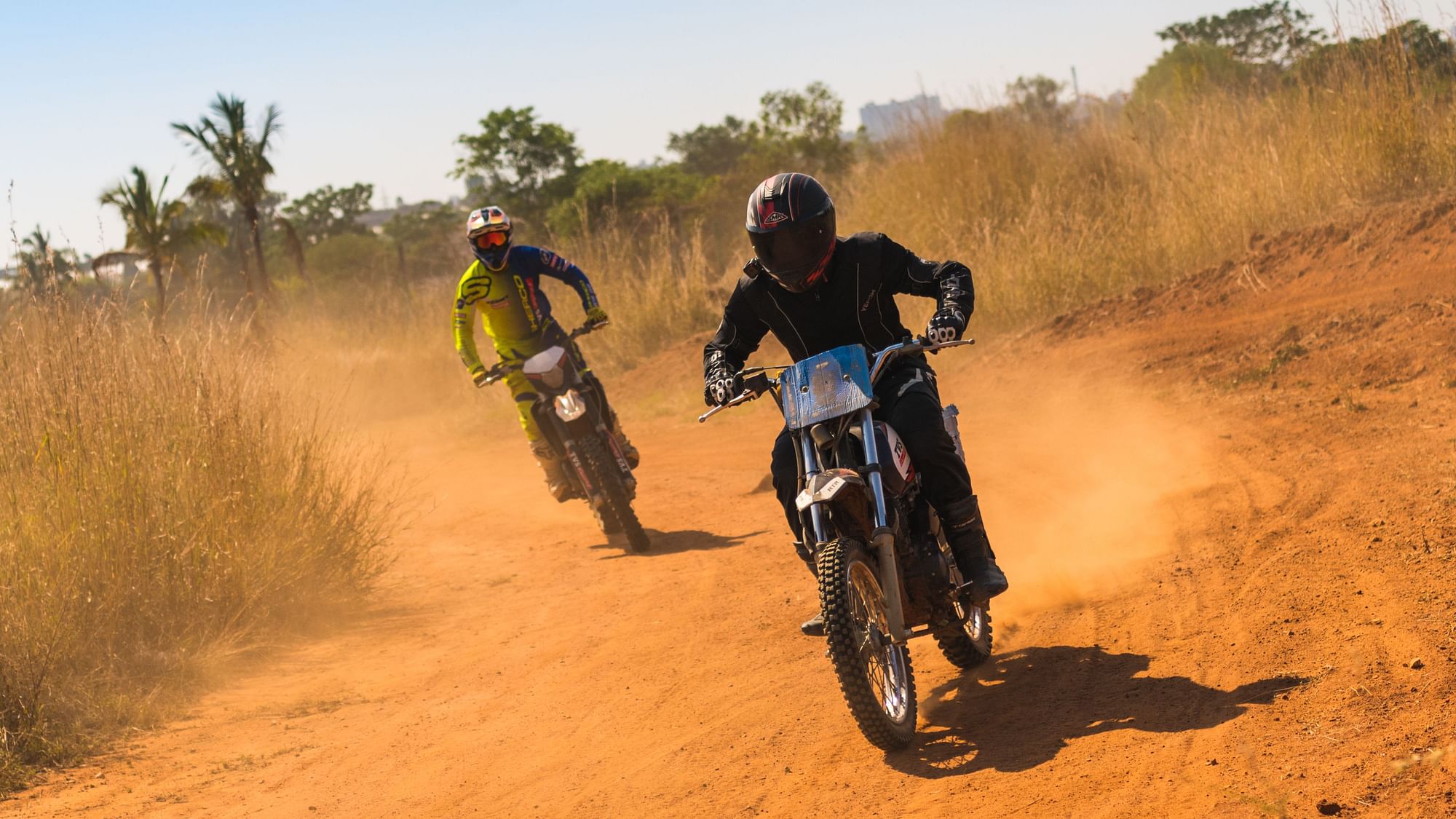 Riding a 200cc modified Apache RTR 200 at the TVS off-road training track in Bengaluru.&nbsp;