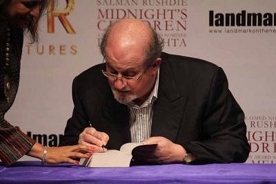 Novelist Salman Rushdie at Midnight`s Children press conference in Mumbai. (Photo: IANS)