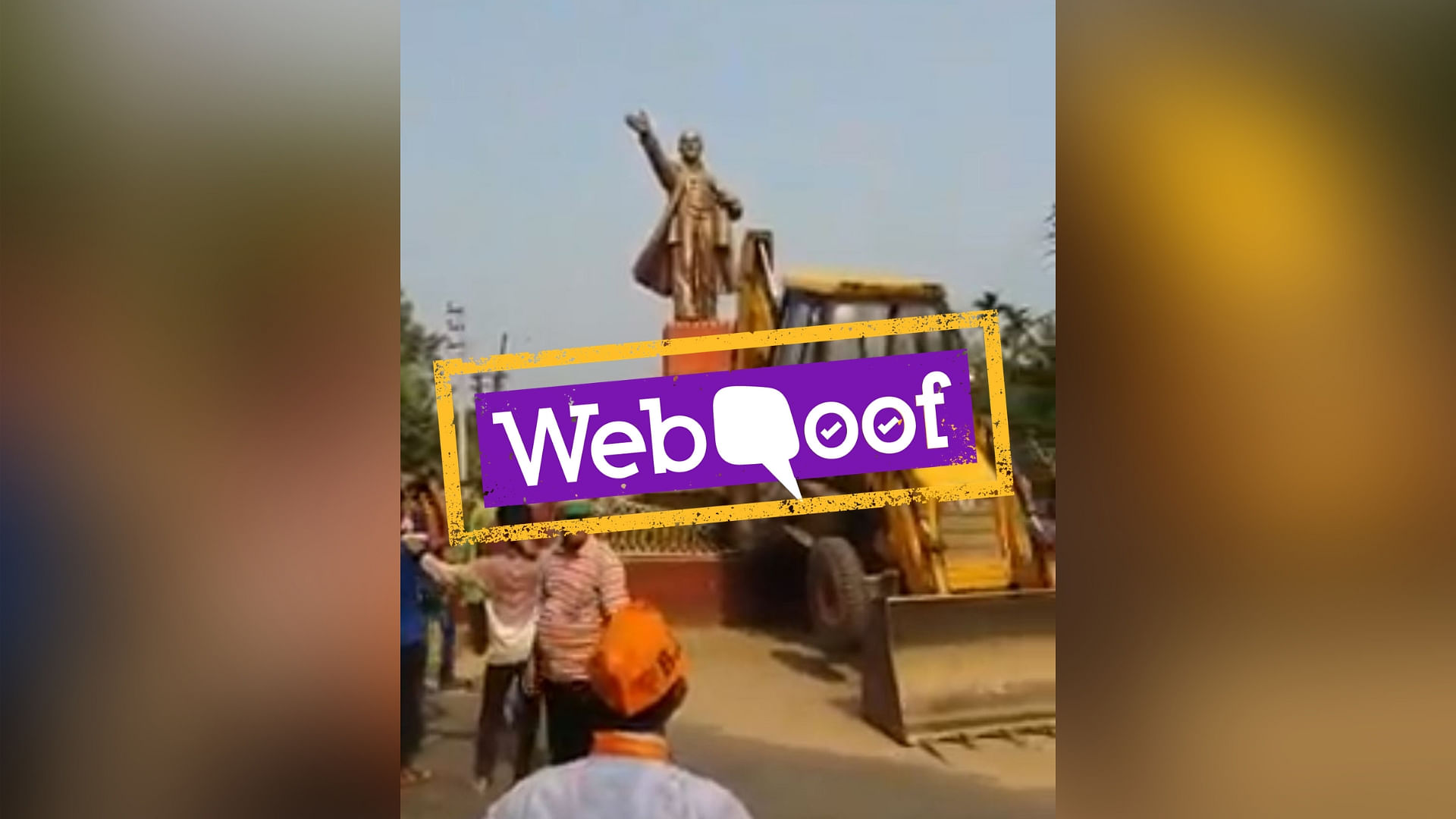 A viral video of a statue being razed to the ground is being shared on social media as the work of BJP MLA Karni SIngh.