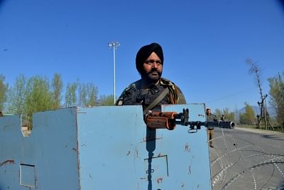 Pulwama: Security personnel during a gunfight with militants in Jammu and Kashmir