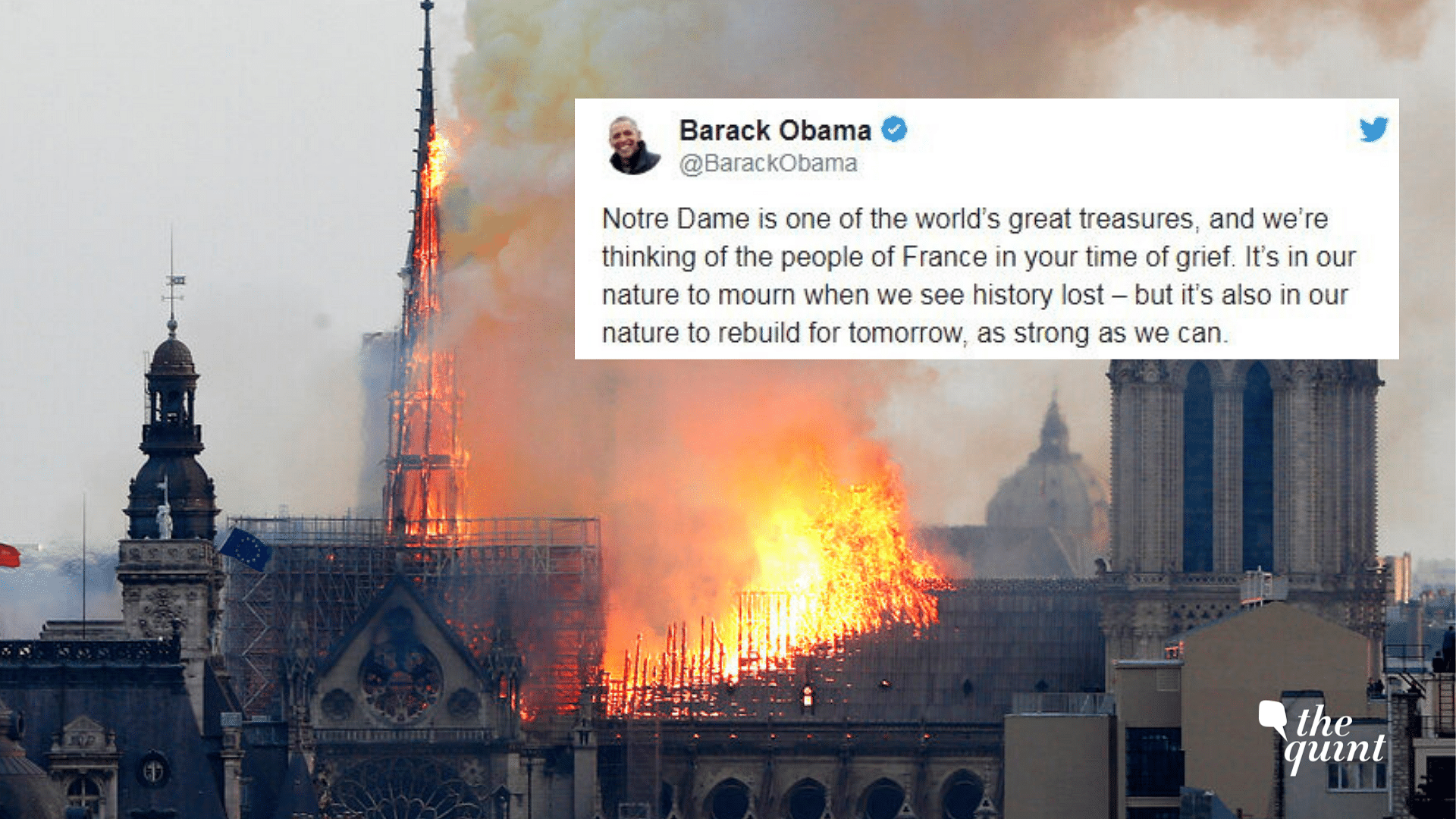  A catastrophic fire engulfed the upper reaches of Paris’ soaring Notre Dame Cathedral. 