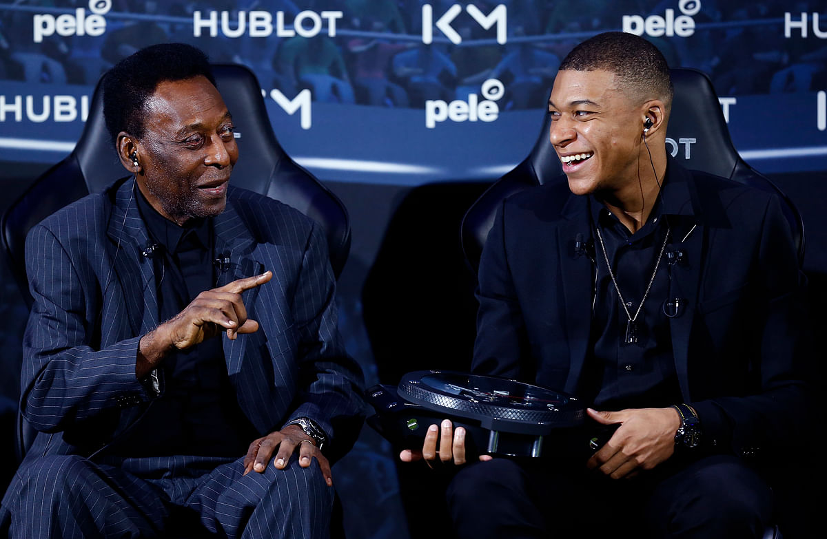After exchanging praise for one another for months, Pele and Mbappe finally met on Tuesday in Paris.