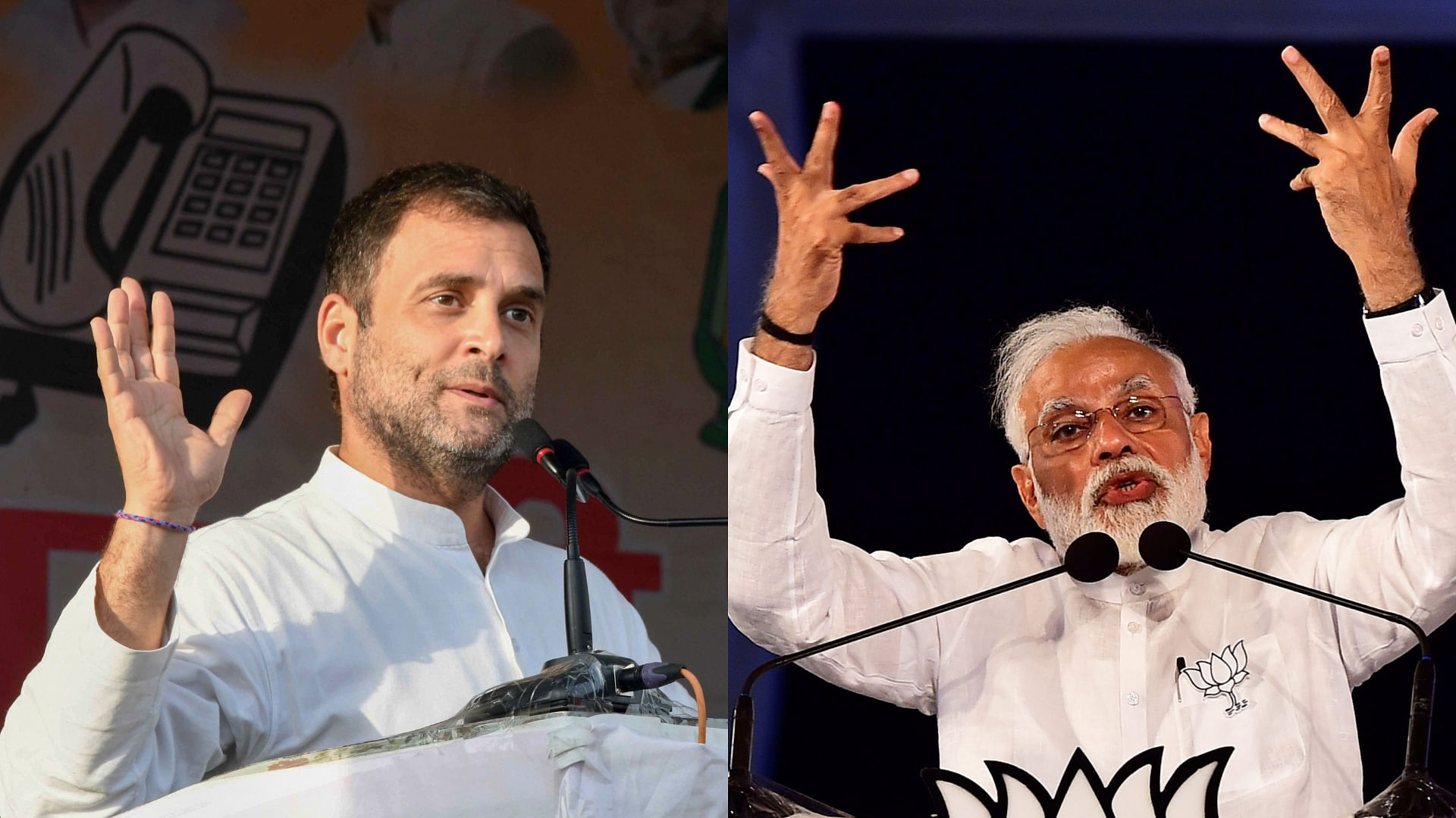 Congress President Rahul Gandhi (L) and Prime Minister Narendra Modi (R).&nbsp;