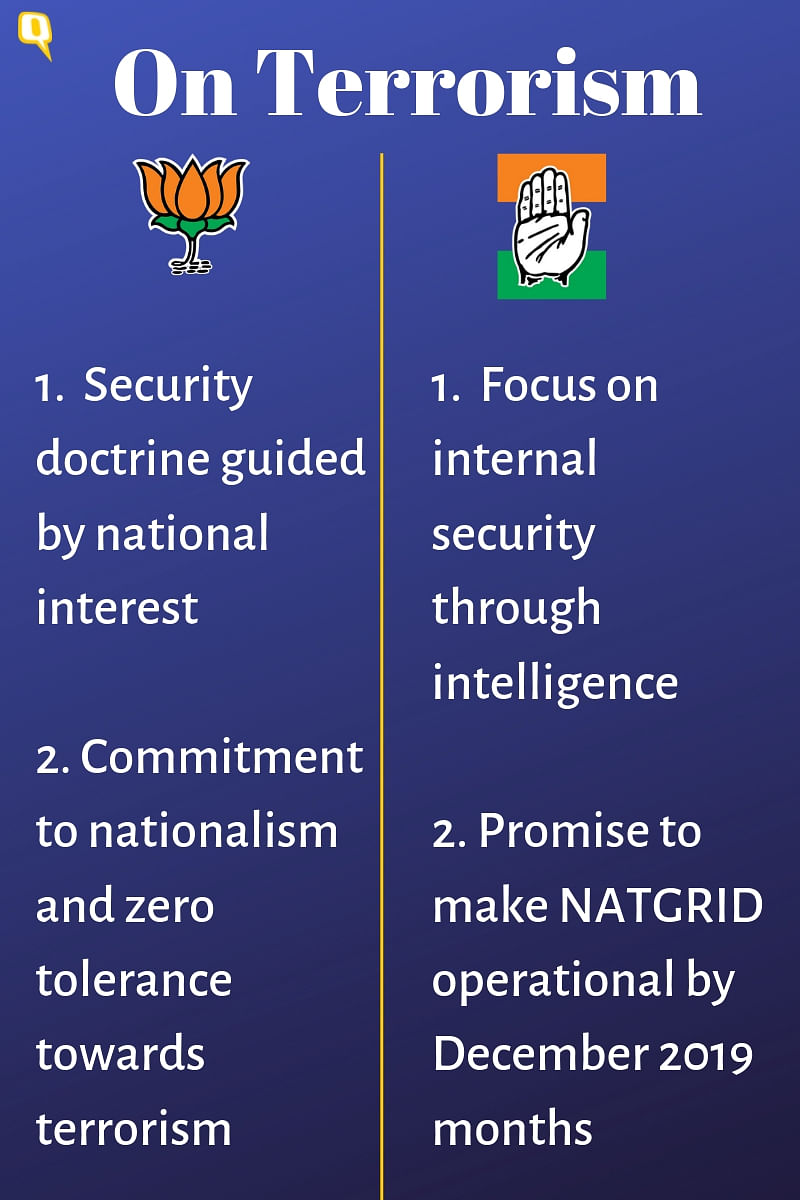 Kashmir, Northeast, terrorism, women’s issues, healthcare & jobs — here’s what BJP & Congress manifestos had to say.