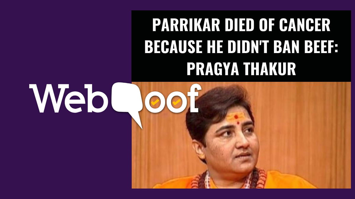 Did Pragya Thakur Say Parrikar Died Because He Didn’t Ban Beef?