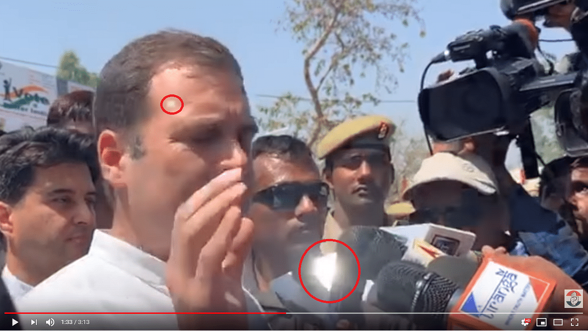 Cong had claimed that  a “green laser” was pointed at Rahul Gandhi’s head when he was interacting with the media.