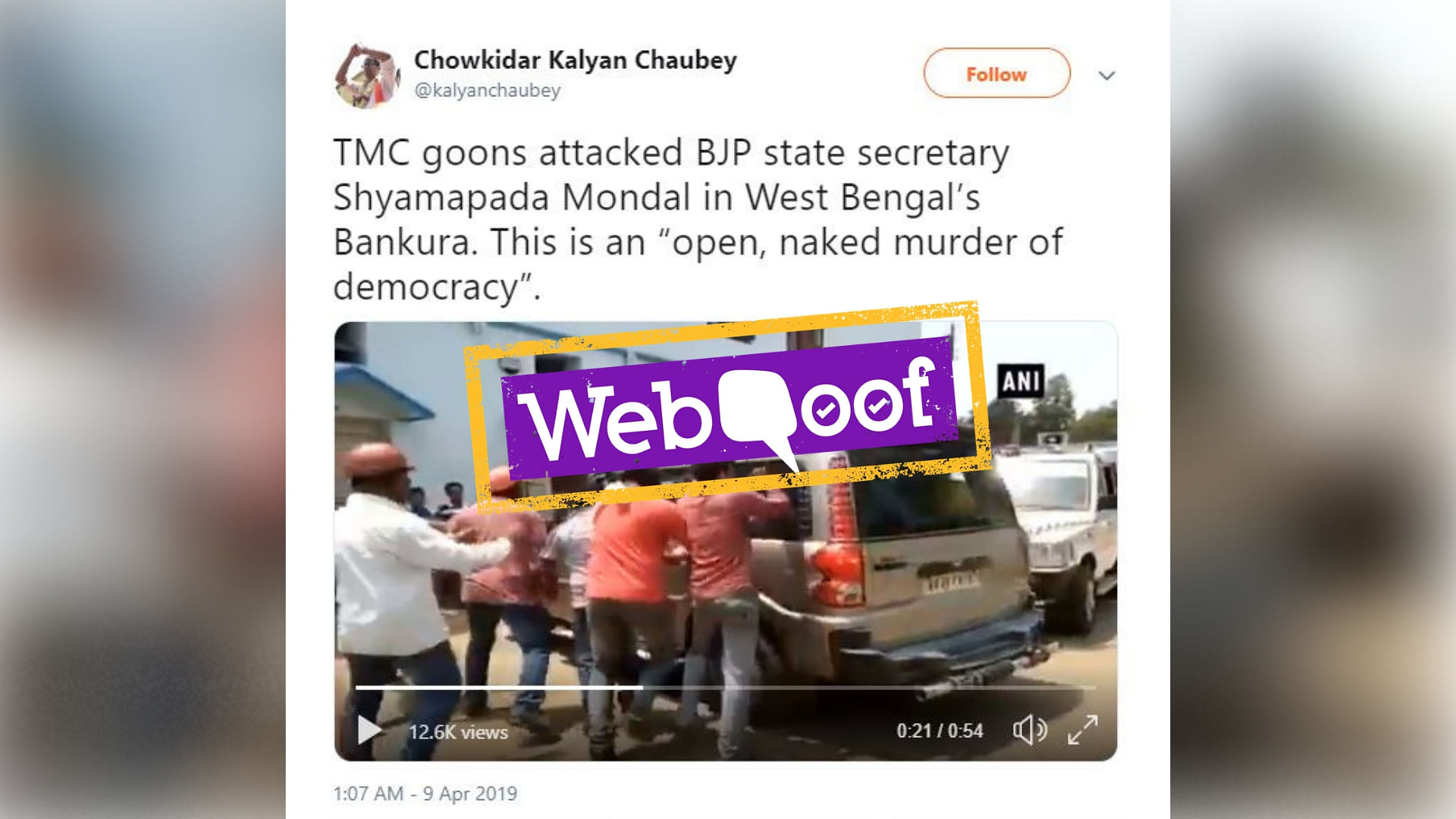 The video is over a year old and the incident occurred in the state’s Bankura district in the run up to the panchayat polls.